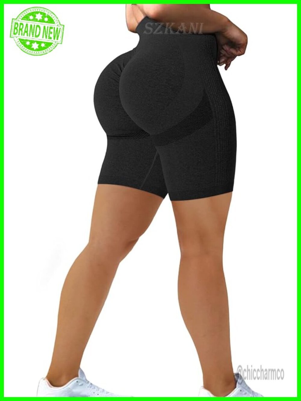 High Waist Tummy Control Workout Biker Shorts Ruched Booty Lifting Seamless